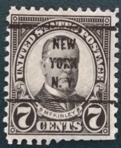 7 Cents 1926 - William McKinley - precancelled