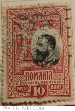 Image #1 of 10 Bani 1906 - The 25th anniversary of the Kingdom of Romania - King Carol I