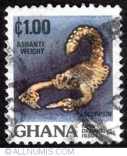 Image #1 of 1.00 cedi 1983 -  Ashanti weight scorpion