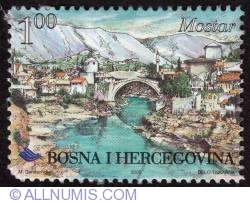 1,00 Convertible Mark - The old Mostar Bridge 2000