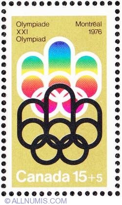 15¢+5 Symbol of the Montreal Games 1974