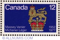 Image #1 of 12¢ 1977 - Canadian Governor General Standard 1952-1977