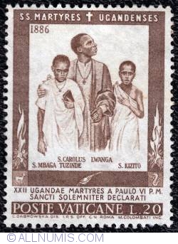 20 Lire 1965 - Martyrs of Uganda