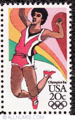 Image #1 of 20¢ Los Angeles Summer Olympics-Long Jump 1984