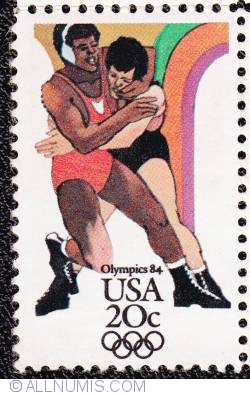 Image #1 of 20¢ Los Angeles Summer Olympics-Wrestling 1984
