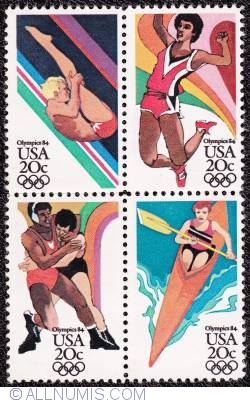 20¢ X4 Olympic Summer Games, Los Angeles (5th issue) 1984