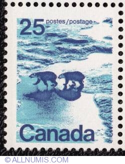 Image #1 of 25¢ Polar Bears in Canadian North 1972