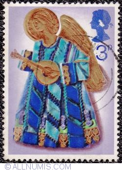 3 Pence  Angel with lute
