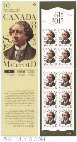 P 2015 - Sir John A. Macdonald-10 stamps booklet