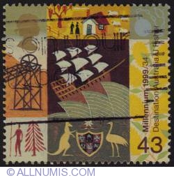 Image #1 of 43 Pence - Sailing Ship and Aspects of Settlement
