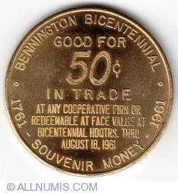 50¢ Bennington Vermont 1961
