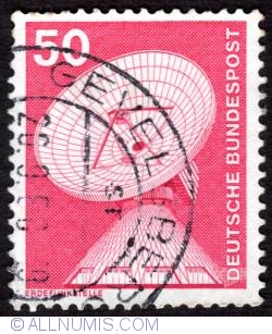 50 Pfennig earth station Raisting 1975