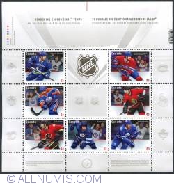 63 cents 2013 - Honouring Canada's NHL teams-souvenir sheet