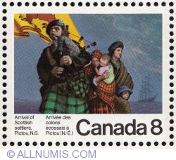 Image #1 of 8¢ Arrival of Scottish Settlers, Pictou, N.S. 1973