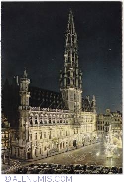 Brussels-Town Hall at night