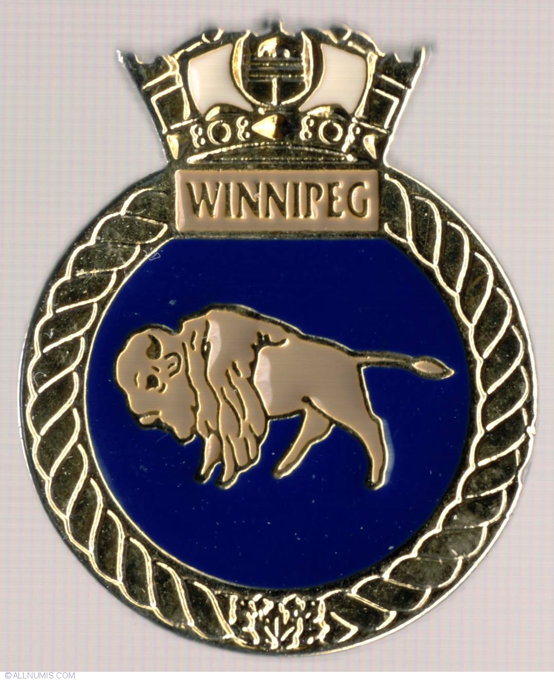 Royal Canadian Navy Pin Badge HMCS Winnipeg 