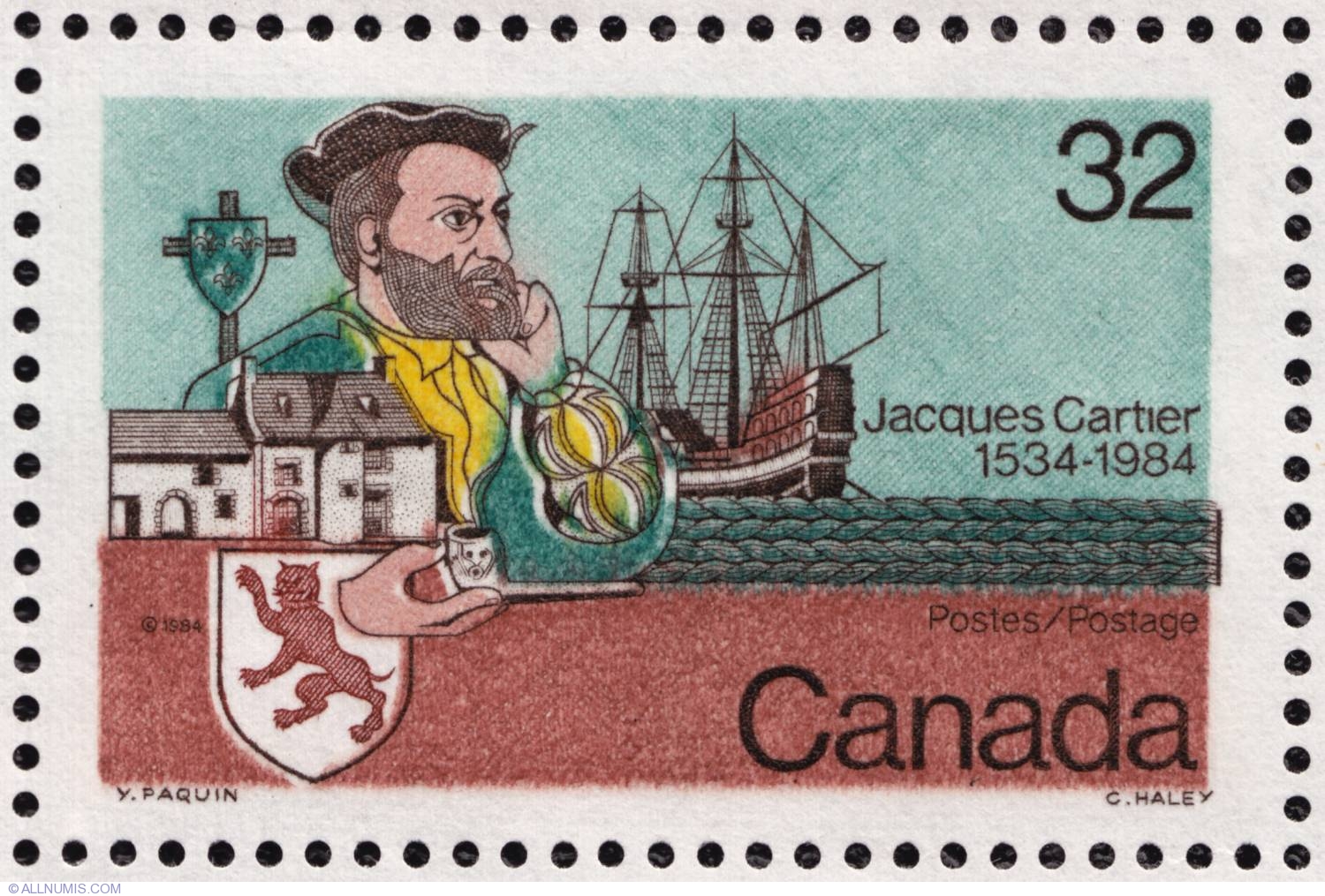 Jacques Cartier 1534 1984 People Personalities Man Canada Stamp