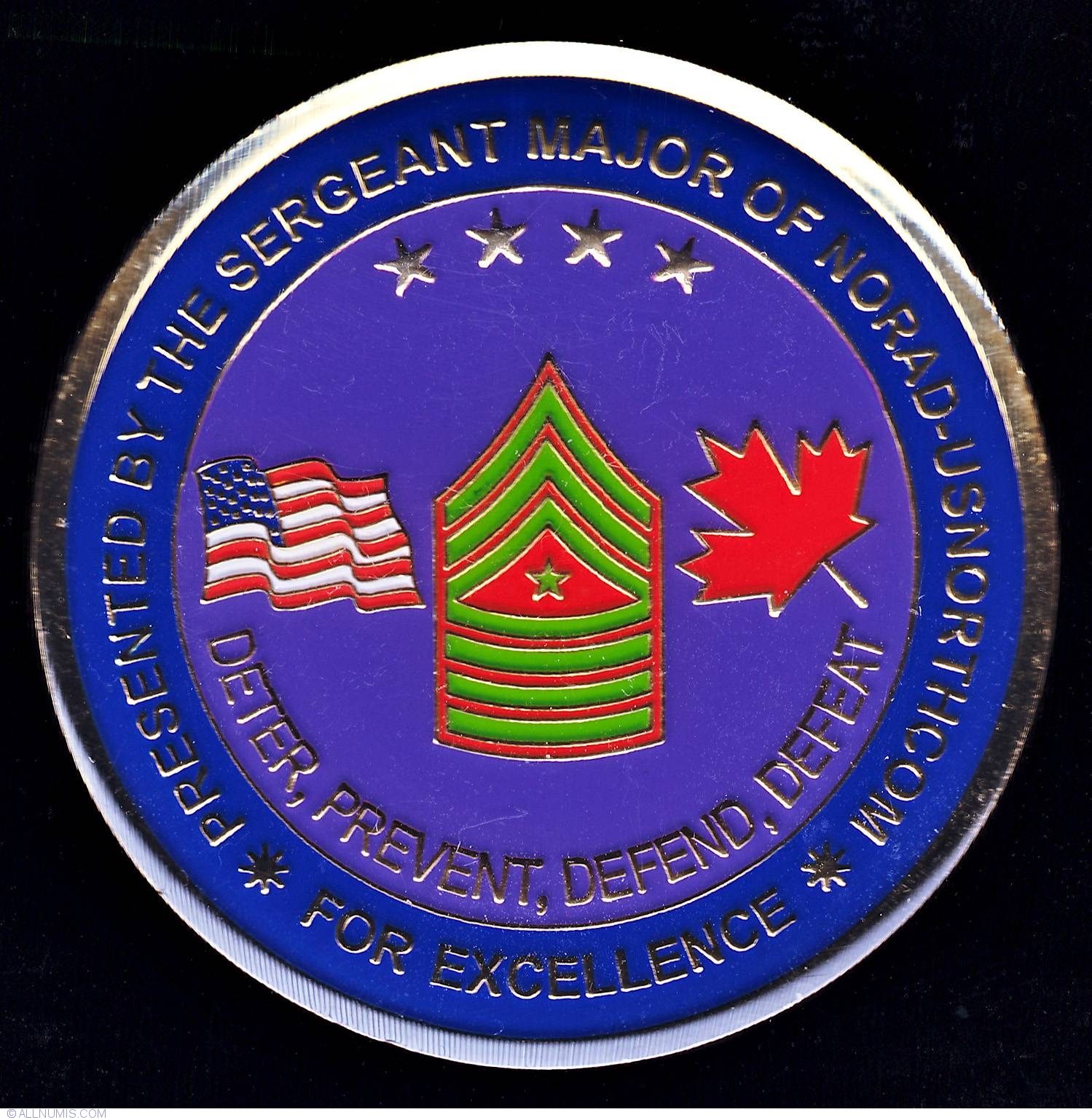 NORAD US NORTHCOM Sergeant Major, Military Challenge coin -Air