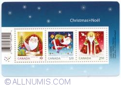 P $1.20 0$2.50 2014 - Santa Souvenir sheet of 3 stamps