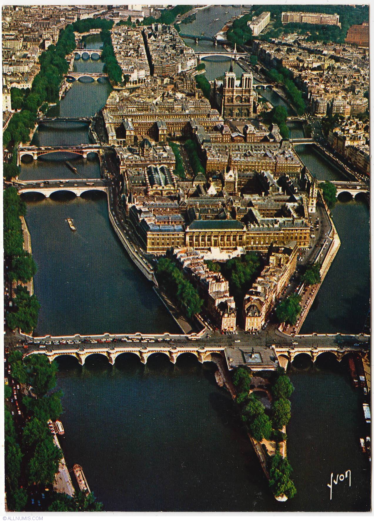 Paris-Ile de la cité aerial, 1970-1972 Paris and Île-de-France - France - Postcard - 8058