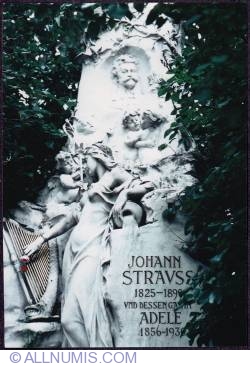 Image #1 of Vienna - marble tombstone of Johann Strauss - 1980