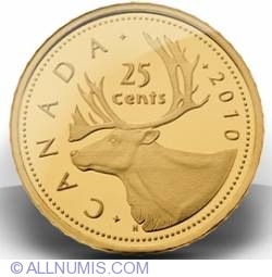 Image #1 of 2010 0.5g Amendă de aur Caribou Moneda