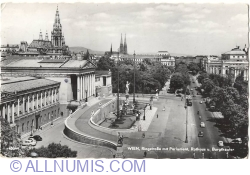 Image #1 of WIEN, Ringstrase mit Parlament, Rathaus u. Burgtheater (1965)