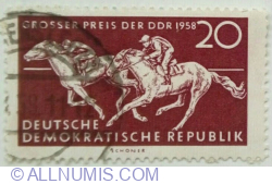 20 Pfennig 1958 - horserace "Grosser Preis der DDR 1958", Berlin & Hoppegarten