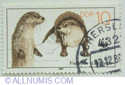 10 Pfennig 1987 - Eurasian Otter (Lutra lutra)