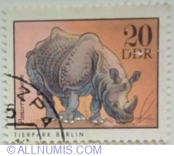 20 Pfennig 1975 - Indian Rhinoceros (Rhinoceros unicornis)