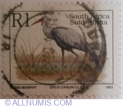 1 Rand 1993 - Wattled Crane (Grus carunculatus) - Latin