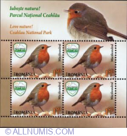 4 x 1.50 Lei - Robin european (Erithacus rubecula)