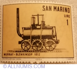 Image #1 of 1 Liră 1964 - Cog-wheel Locomotive Murray-Blenkinsop (1812)