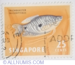 Image #1 of 25 Cents 1962 - Three-spot Gourami (Trichogaster trichopterus)