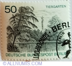 Image #1 of 50 Pfennig 1976 - Lake and Victory Column, Tiergarten Park