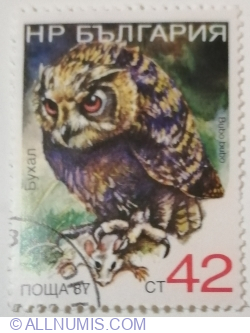 Image #1 of 42 Stotinki 1988 - Eurasian Eagle-Owl (Bubo bubo)