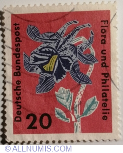 Image #1 of 20 Pfennig 1963 - Columbine (Aquilegia coerulea)