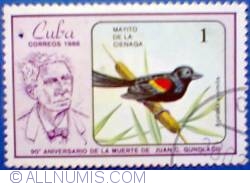 Image #1 of 1 peso 1986 - 90' aniversario de la muerte de Juan C. Gundlach -  Agelaius assimilis