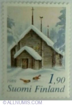 Image #1 of 1,90 Markka 1989 - Christmas, Sodankyla Church, Lapland
