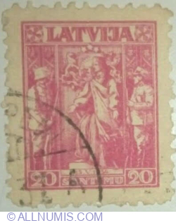 Image #1 of 20 Santīms 1934 - Allegorical Figure of Latvia