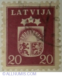 Image #1 of 20 Santīms 1940 -:Coat of Arms of Latvia