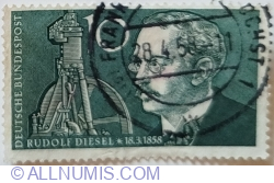 10 Pfennig 1958 - Rudolf Diesel (1858-1913) & motor engine