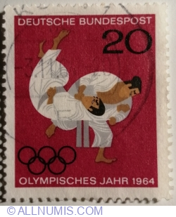 Image #1 of 20 Pfennig 1964 - Judo, olympic rings