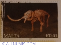 0,01 Euro 2009 - Skeleton of pre-historic animal - Pleistocene period
