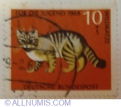 Image #1 of 10+5 Pfennig 1968 - Wild cat (Felis silvestris)