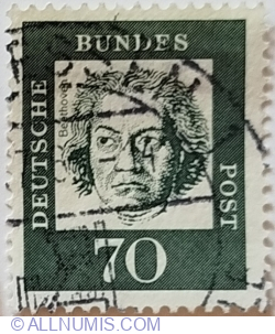70 Pfennig 1961 - Ludwig van Beethoven (1770-1827), composer