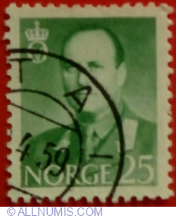 25 øre 1958 - King Olav V
