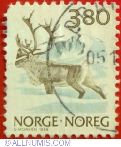 Image #1 of 3,80 Kroner 1988 - Reindeer (Rangifer tarandus)