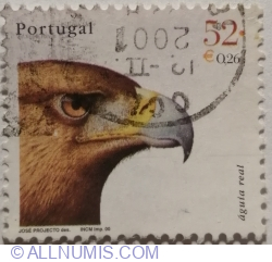 Image #1 of 52 Escudo/ 0.26 Euro 2000 - Golden Eagle (Aquila chrysaetos)