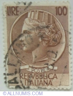 100 Lire 1954 - Coin of Syracuse